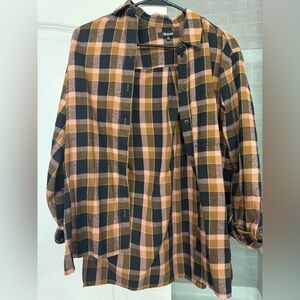 Madewell Checkered Flannel Shirt in Black and Brown